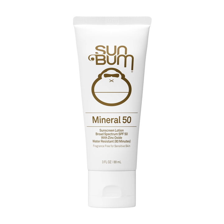 Sun Bum front packaging showing SPF 50 and travel size benefits