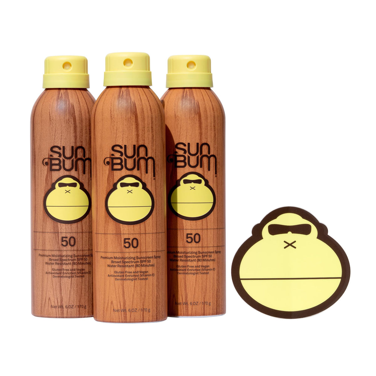 Sun Bum front packaging showing SPF 50 and vegan benefits for confident protection