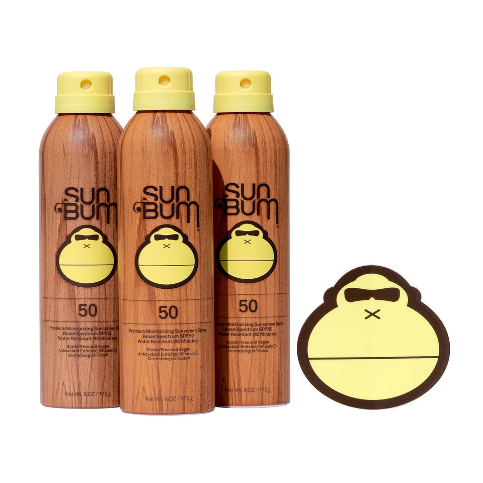 Sun Bum front packaging showing SPF 50 and vegan benefits for confident protection