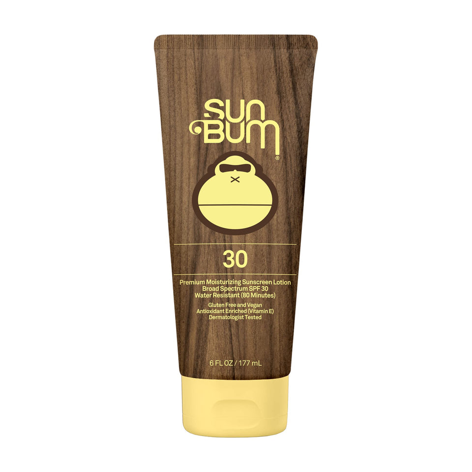 Sun Bum bottle front view showing SPF 30 label and moisturizing benefit