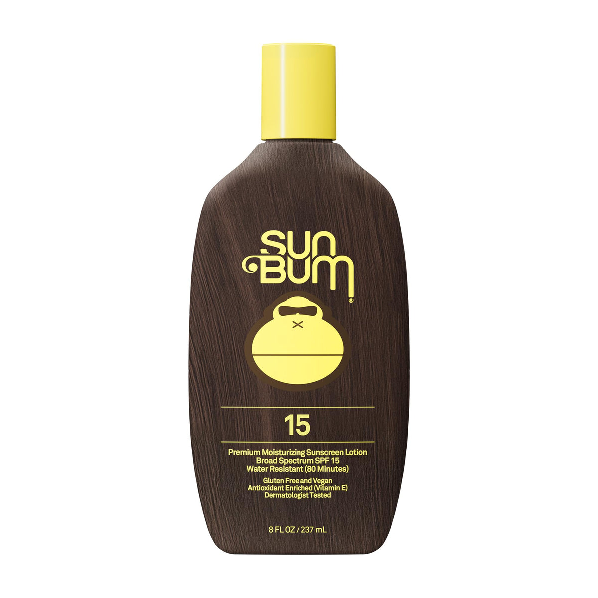 Sun Bum front bottle showing SPF 15 and moisturizing benefit