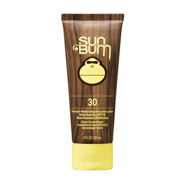 Sun Bum front packaging showing SPF 30 and travel size benefits