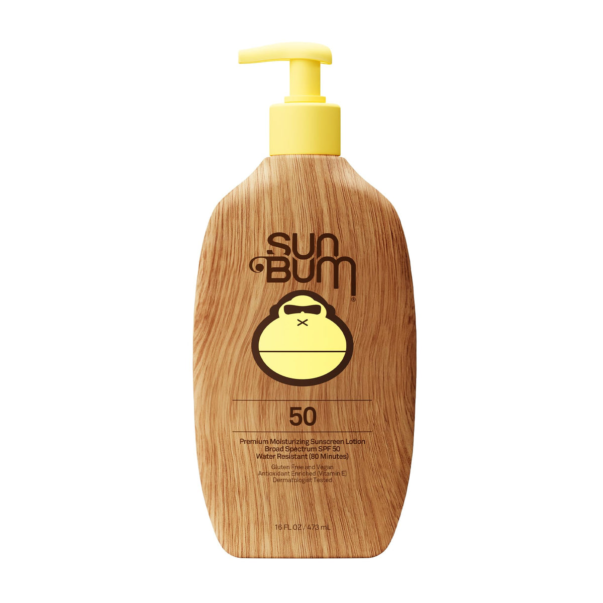 Sun Bum front packaging of SPF 50 lotion showing label and size for protection