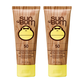 Sun Bum front packaging showing SPF 50 and travel-ready size for dependable sun protection