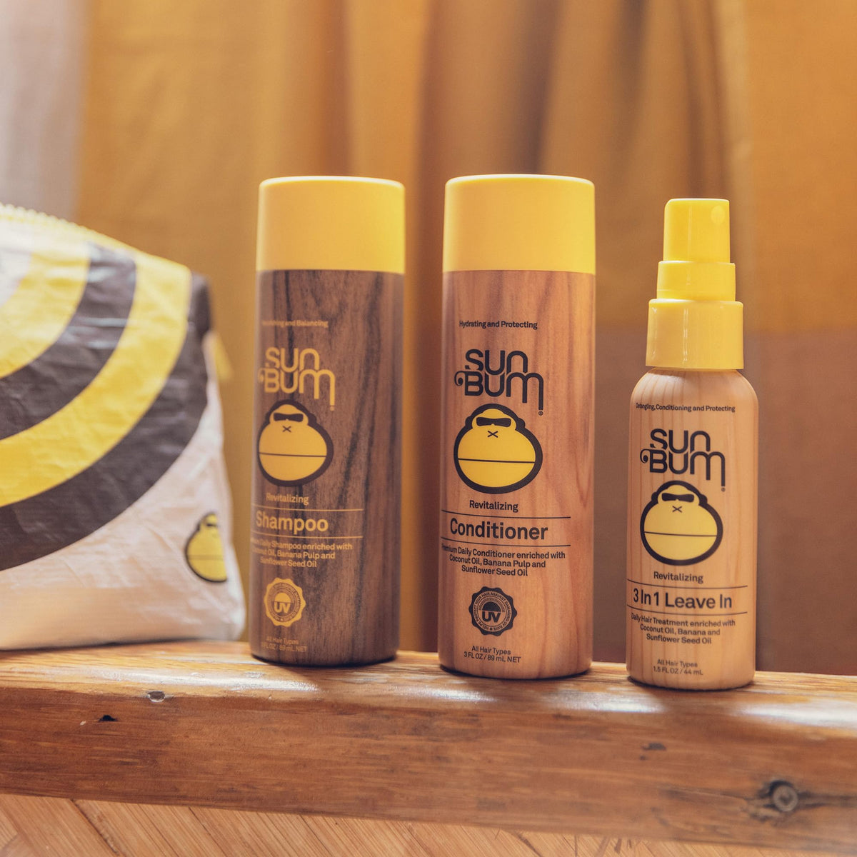 Sun Bum ALOHA Collection splash-proof pouch close-up protects products from spills