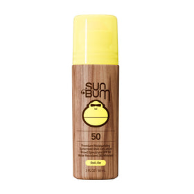 Sun Bum roll-on front packaging showing SPF 50 and travel size benefits