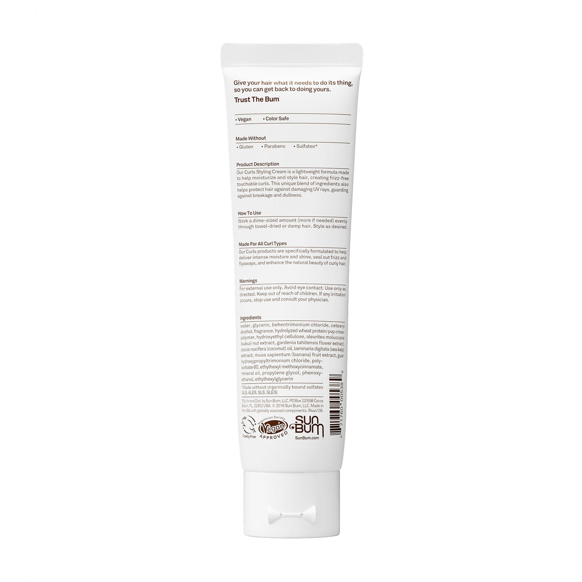 Sun Bum tube beside hand showing 5 oz scale and travel-friendly convenience