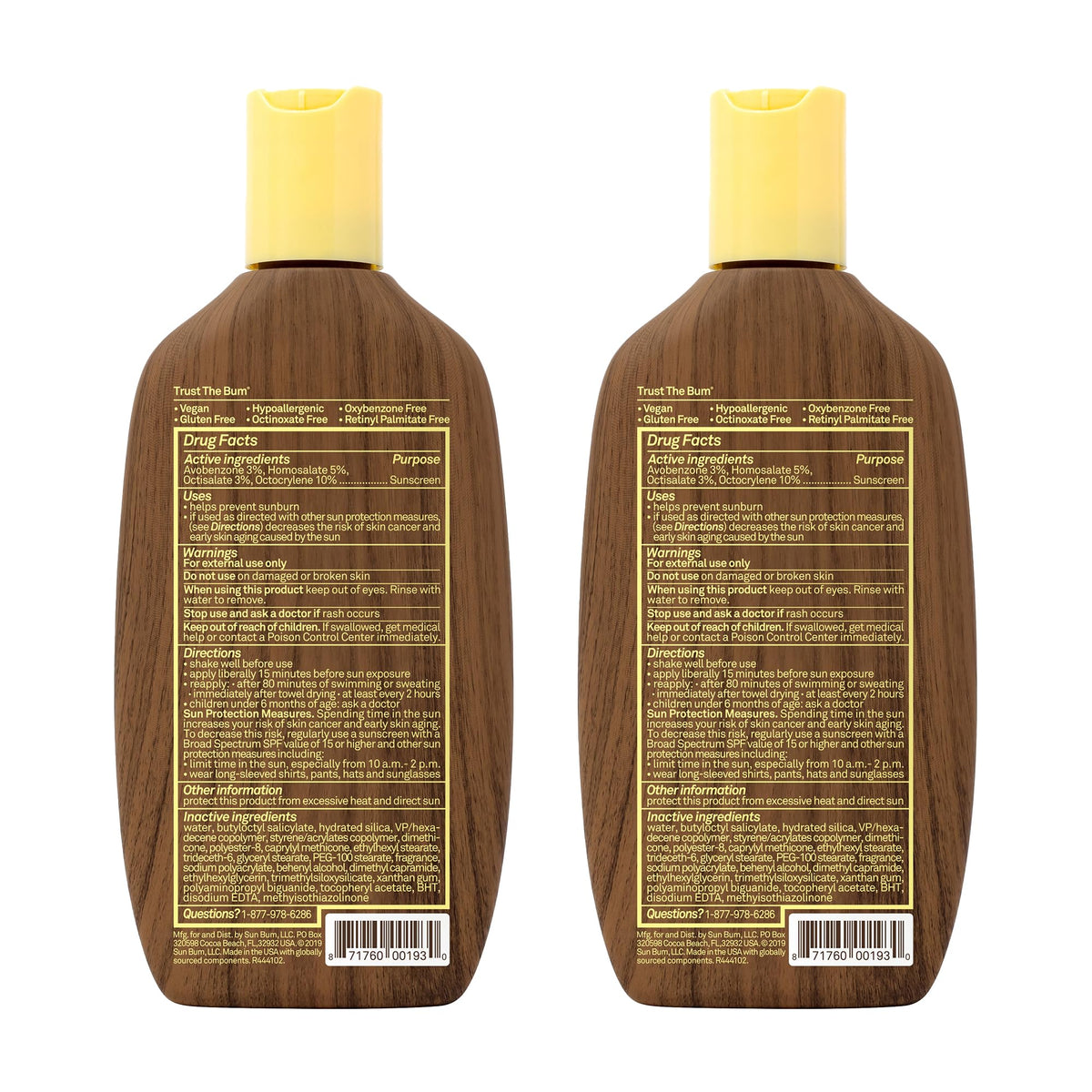 Sun Bum Sonny sticker on bottle adding playful brand personality