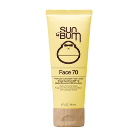 Sun Bum SPF 70 front tube showing clean travel-friendly packaging and clear SPF benefit