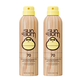 Sun Bum spray front packaging showing SPF 70 and summer scent benefit