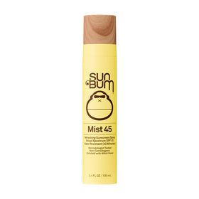 Sun Bum front packaging showing SPF 45 and travel size, quick protection