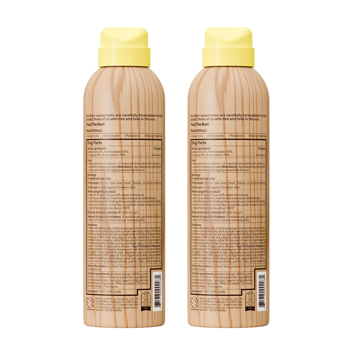 Sun Bum bottle in hand showing 6 oz scale for travel-ready convenience