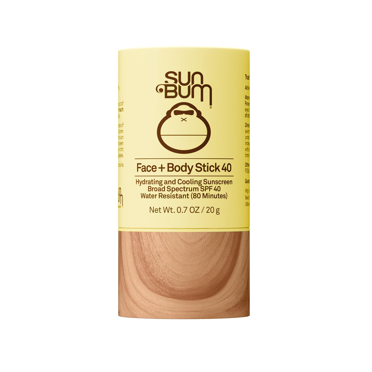 Sun Bum cooling SPF 40 stick front packaging showing brand and size, easy grab