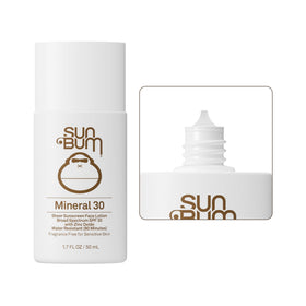 Sun Bum sunscreen beside beach hat and sunglasses conveying outdoor protection benefit