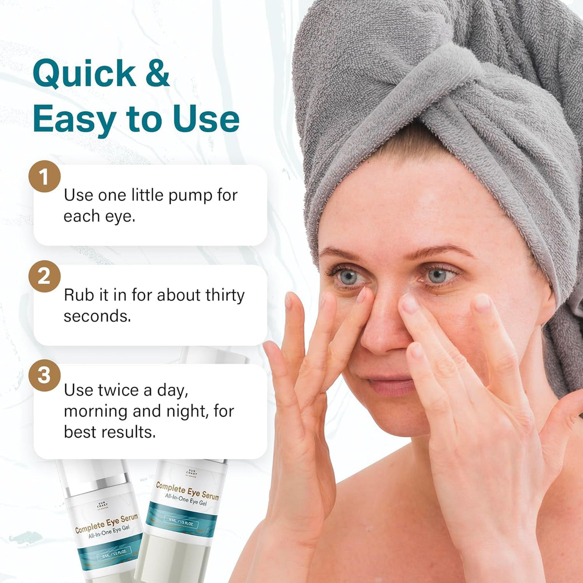 Sun Coast Sciences ingredient label listing peptides, hyaluronic acid, and vitamin C benefits