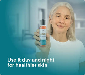 SUN COAST SCIENCES on bathroom vanity in lifestyle scene suggesting routine-ready hydration benefit