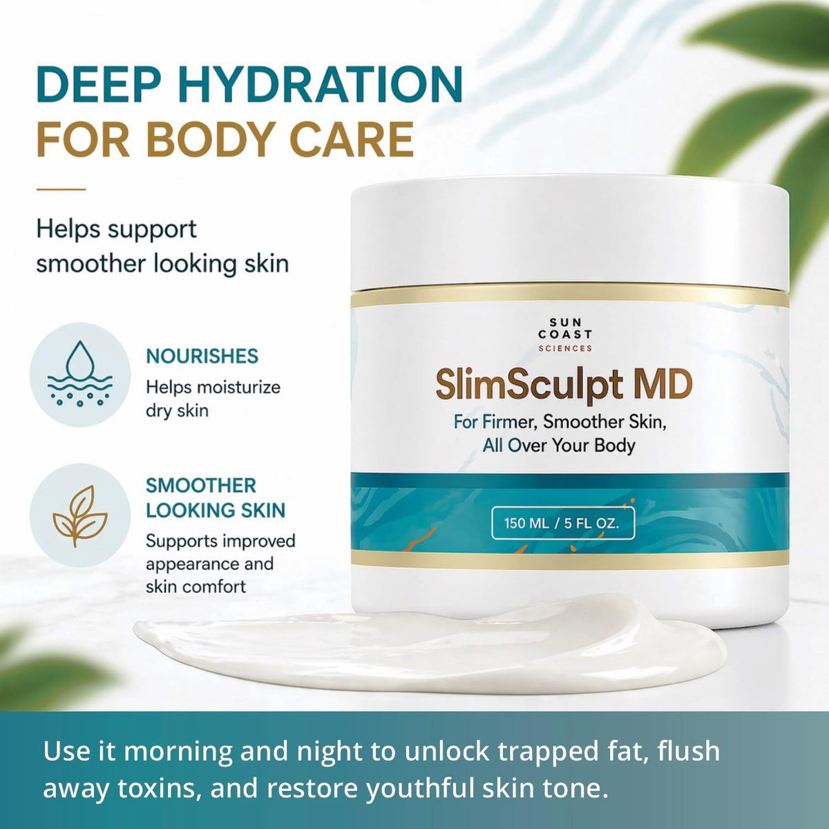 SUN COAST SCIENCES on bathroom counter in morning routine setting