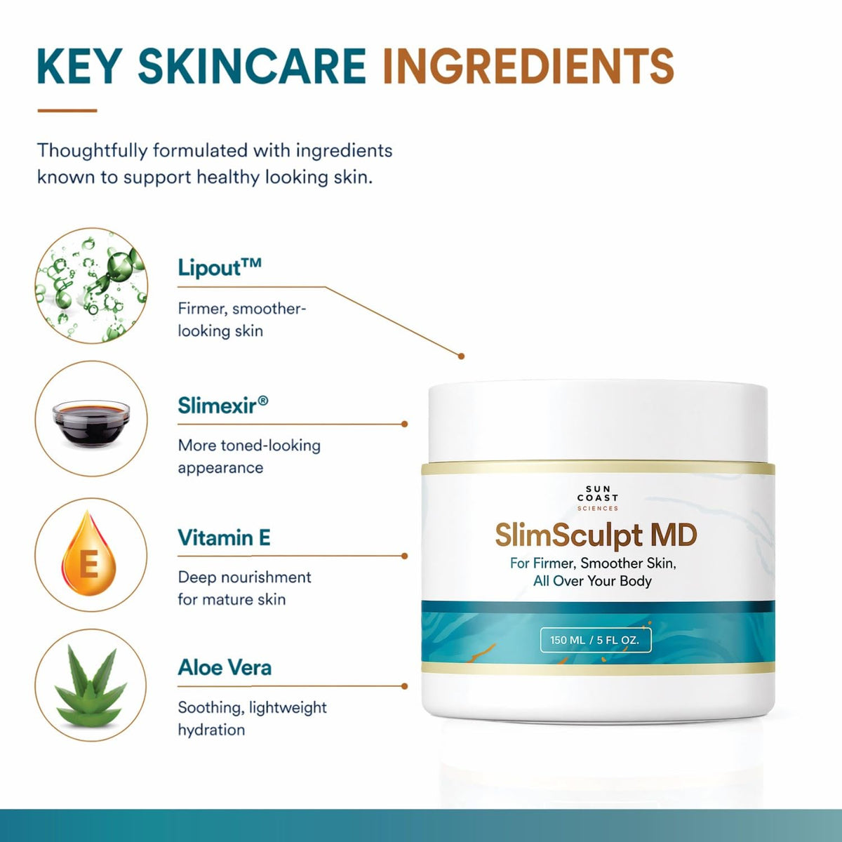 SUN COAST SCIENCES cream texture close-up highlights fast absorption
