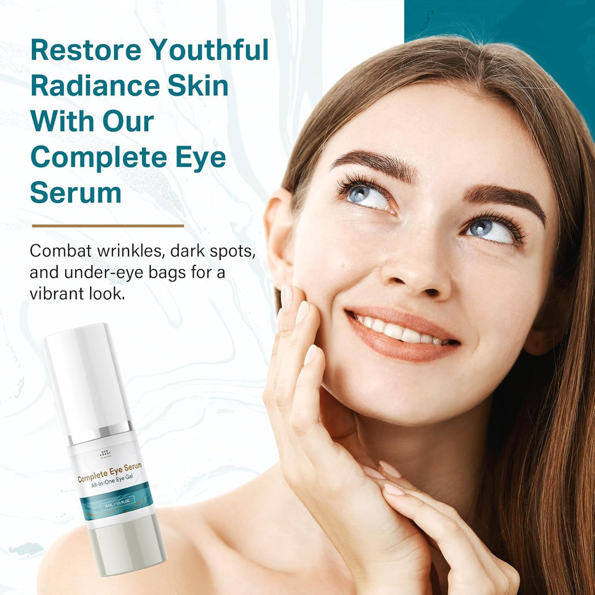 Sun Coast Sciences serum texture close-up highlighting lightweight, fast-absorbing finish