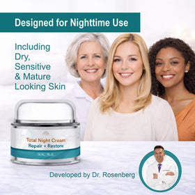 SUN COAST SCIENCES night cream on bedside table in routine setting for overnight support