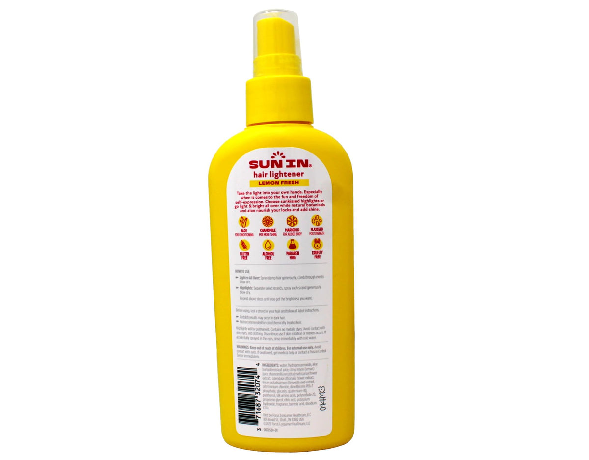 Sun In used on hair outdoors with sunlight, illustrating natural sun-activated highlights