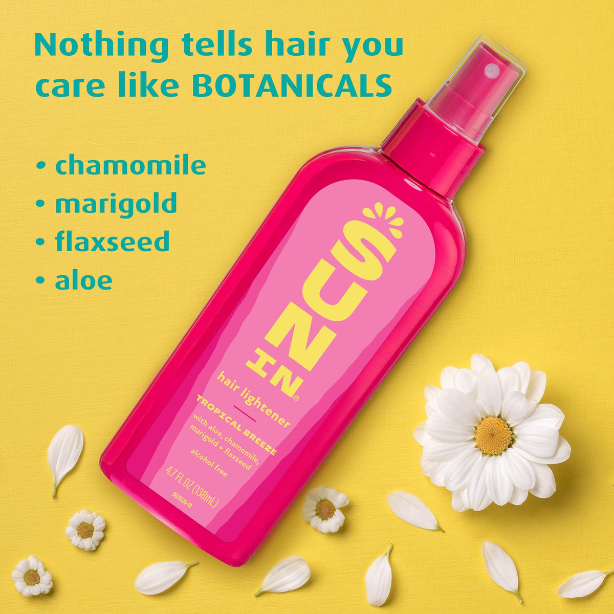sun in bottle used with blow dryer demonstrating heat-activated brightening benefit