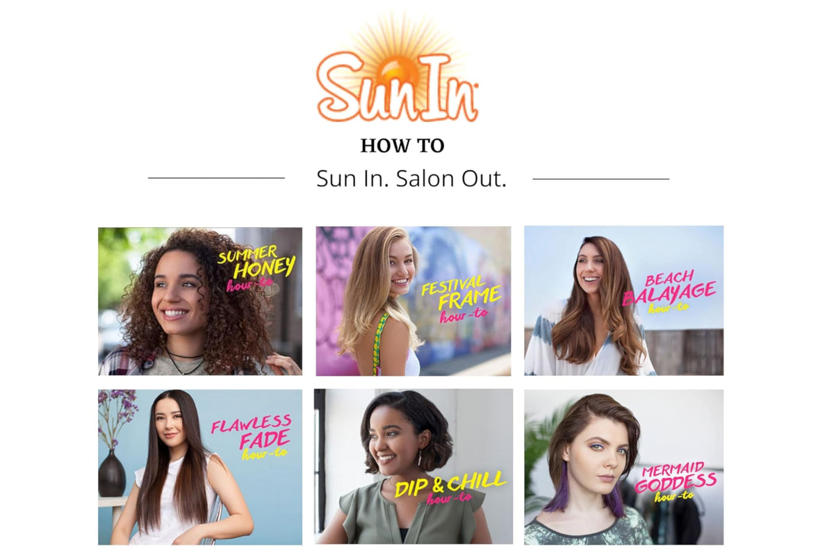 Sun In product label highlighting botanical extracts and alcohol-free formula benefits