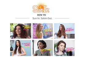 Sun In product label highlighting botanical extracts and alcohol-free formula benefits