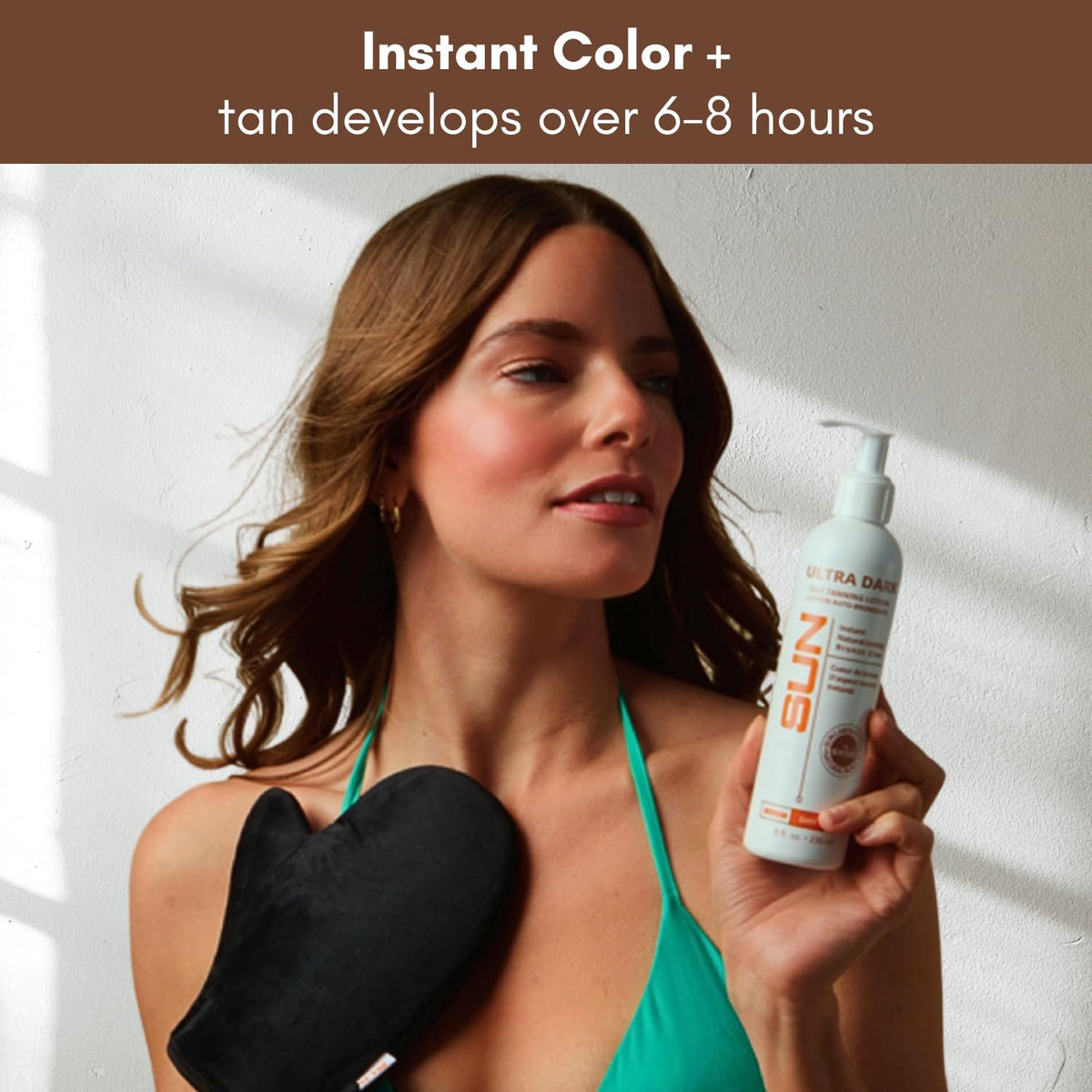 Sun Laboratories by Giesee before and after legs showing deep even tan