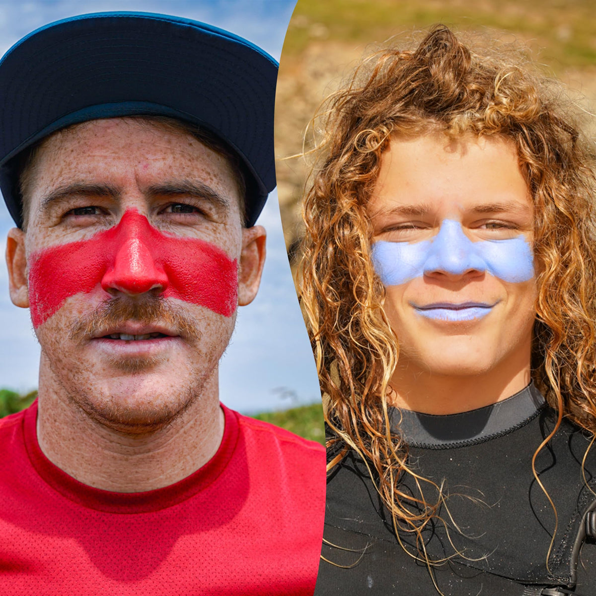 Sun Zapper application on nose demonstrating visible mineral protection