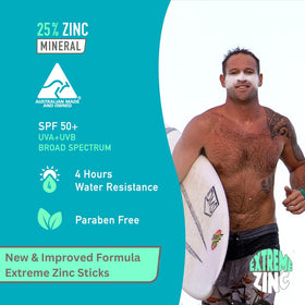 Beach lifestyle shot with Sun Zapper used by athlete for reliable sun defense