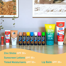 Sun Zapper label showing mineral ingredients and broad spectrum SPF 50 information