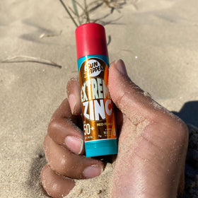 Sun Zapper label close-up showing Australian made claim and ingredients