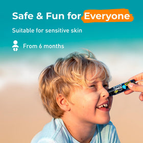Sun Zapper stick on wet skin demonstrating water-resistant performance