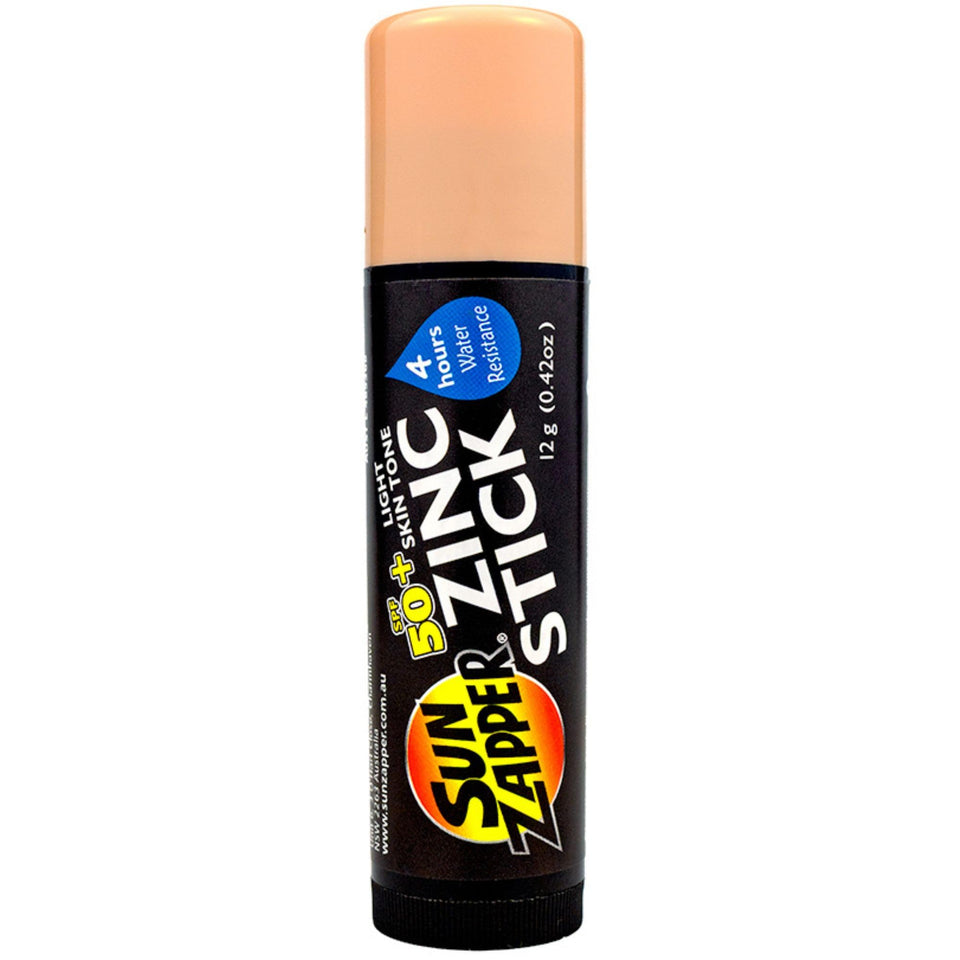 Sun Zapper front packaging showing SPF50+ and travel size benefit