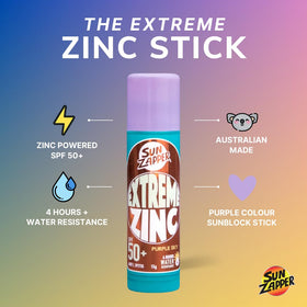 Sun Zapper close-up texture of the zinc stick demonstrating smooth glide