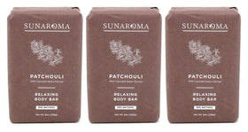 SUNAROMA soap on bathroom shelf lifestyle scene conveys relaxing, aromatic shower benefit