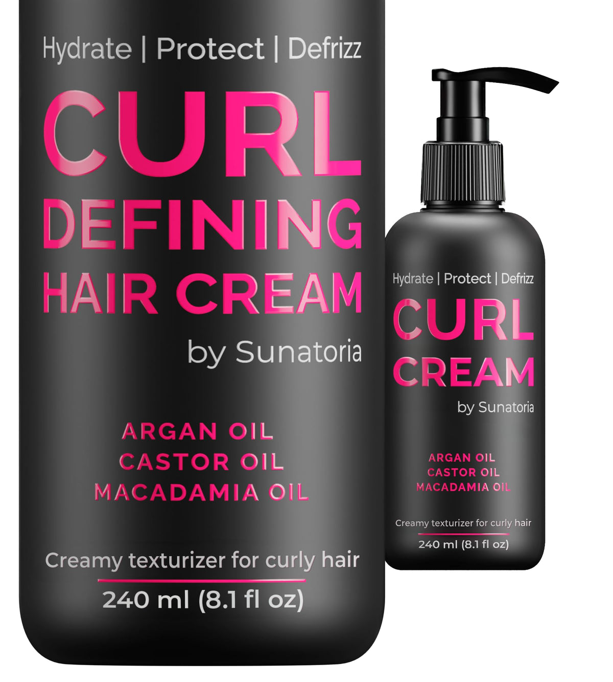 SUNATORIA front packaging showing curl cream and benefits