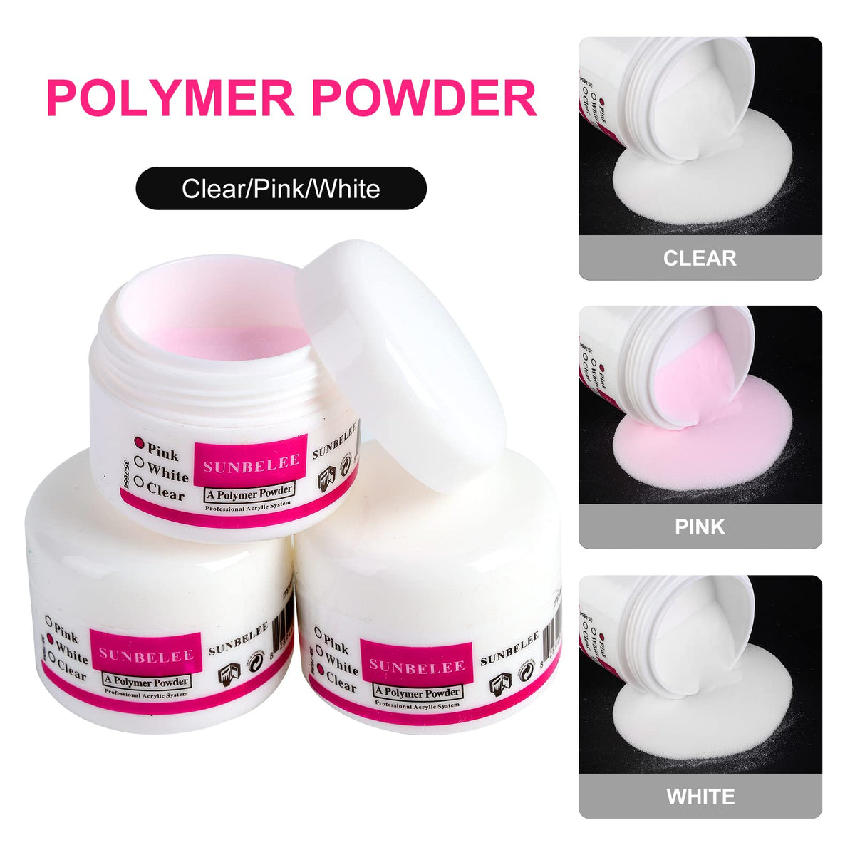 SUNBELEE array of twelve glitter powders displaying color range for creative looks