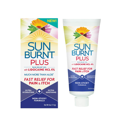 Sunburnt front packaging showing brand and cooling gel benefit