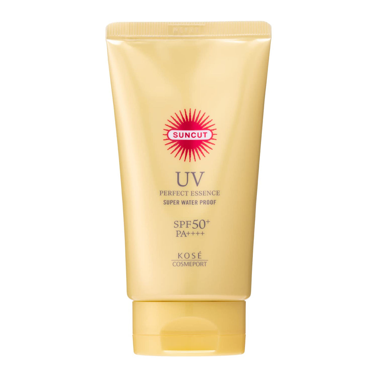 Suncut KOSE front tube showing product packaging and size benefit