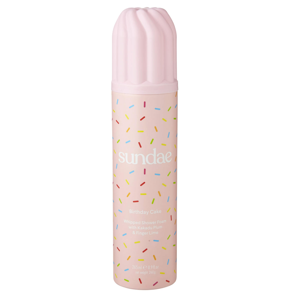 sundae front bottle packaging showing birthday cake scent and benefits