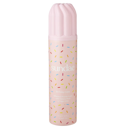 sundae front bottle packaging showing birthday cake scent and benefits