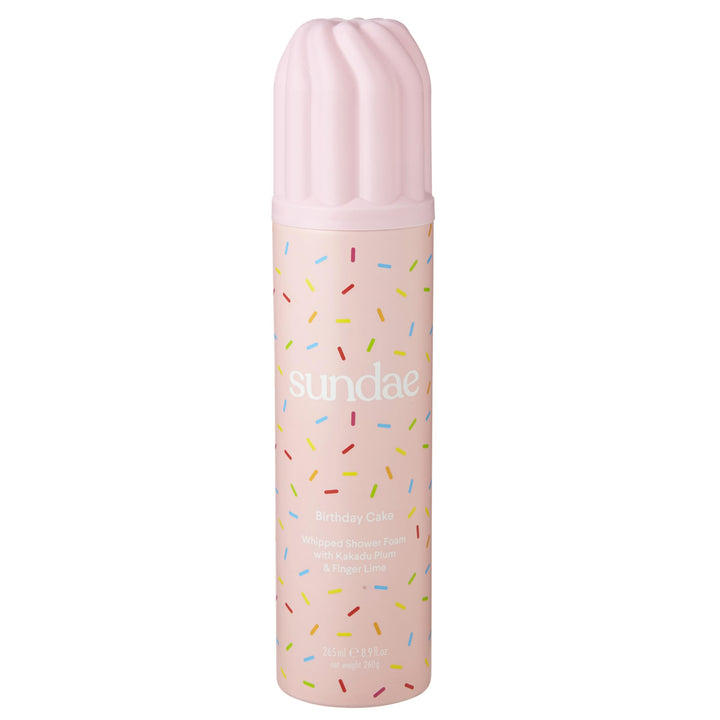 sundae front bottle packaging showing birthday cake scent and benefits