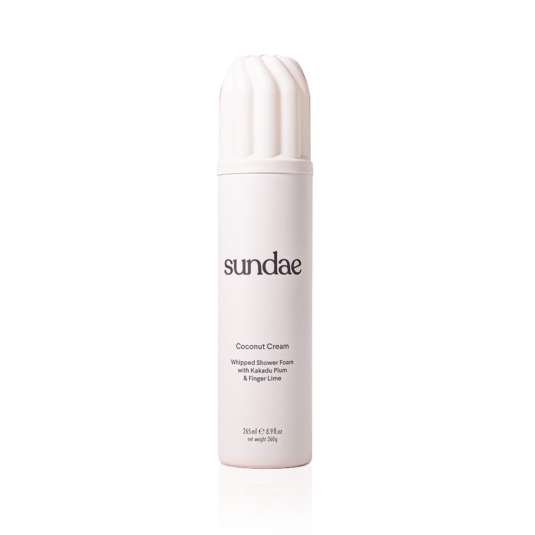 sundae front bottle showing coconut cream scent and clean design for visual appeal
