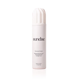 sundae front bottle showing coconut cream scent and clean design for visual appeal