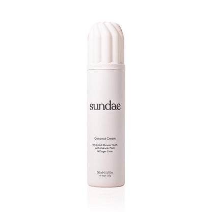 sundae front bottle showing coconut cream scent and clean design for visual appeal