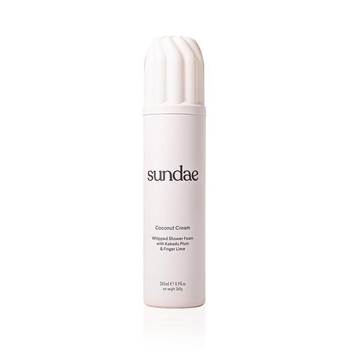 sundae front bottle showing coconut cream scent and clean design for visual appeal