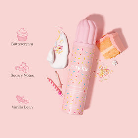 sundae foaming body wash in use on skin for gentle lather