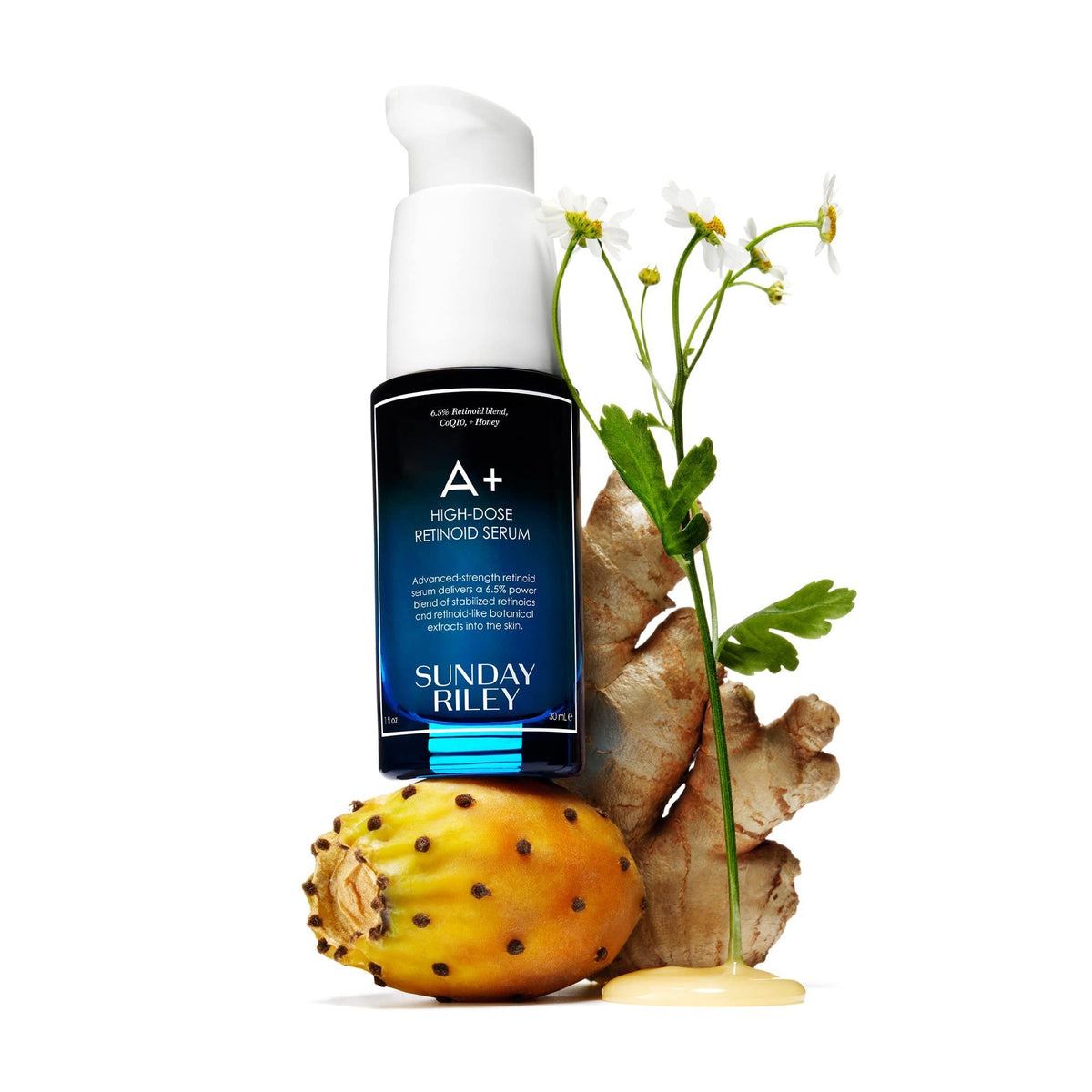 Sunday Riley A+ serum texture on skin highlighting absorption benefit